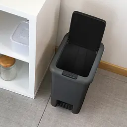 Відро для сміття MBM My Home з кришкою та педаллю 45 л антрацит (BIN-01 45L ANTHRACITE) - мініатюра 11