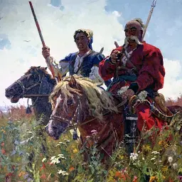 Інтер'єрна картина Тарас Бульба, Олександр Бубнов, козаки, Україна, історія, 38×60 см (id7301) - мініатюра 3