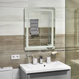 Дзеркало Unio MRR-04 SQR-RA-H 600 x 800 mm LED FL з підігрівом 000027270 - мініатюра 2