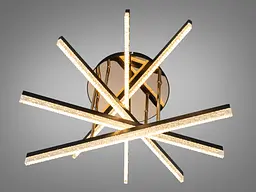 Сучасна стельова LED-люстра Diasha SX1009/5BK, чорна із золотистими акцентами, 72W, акрилові світлові планки - мініатюра 4