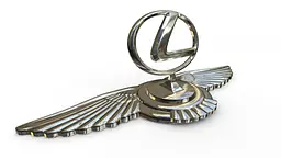 Емблема приціл Lexus орлині крила метал Хром 215х70х72 мм на скотчі