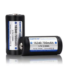 Акумулятор із захистом Keeppower DLG 16340 700mAh 3,7 V (Li-ion) - мініатюра 3