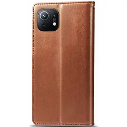 Шкіряний чохол-книжка Getman Gallant (PU) для Xiaomi Mi 11 Коричневий - мініатюра 3