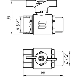 Кран кульовий прямий Selba 1/2″ ЗВ КБ SL1508 - мініатюра 3
