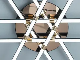 Стильна стельова LED-люстра для залу Diasha SX8258/6BK, чорно-золота, 107 см, 140 W - мініатюра 5