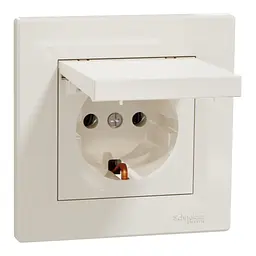 Розетка Schneider Electric ASFORA з кришкою, крем (EPH3100123) - мініатюра 2
