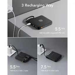 Портативний зарядний пристрій Vrurc 20000 mAh із вбудованими кабелями швидкий для iPhone потужністю 22,5 Вт - мініатюра 4