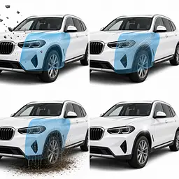 Антигравійна захисна бронеплівка за лекалами для BMW X3 G01 facelift 2021-2024 - передня частина авто (капот бампер фари крила) - мініатюра 3