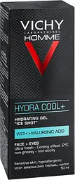 Зволожуючий гель з охолоджуючим ефектом Vichy Homme Hydra Cool+ для обличчя та контуру очей 50 мл - мініатюра 3