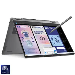 Ноутбук Lenovo Yoga 7 2- в- 1 14ILL10 Intel Core Ultra 7 256 В до 4, 8 ГГц, 14 WUXGA, OLED, сенсорним екраном, 16 ГБ LPDDR5x, 1 ТБ SSD, Intel Arc, Windows 11 Pro, Luna Grey - мініатюра 2