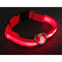 Нашийник для собак UFT PET LED 1 Red L з підсвічуванням на батарейках - мініатюра 2