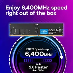 Модуль пам'яті Crucial DDR5 64GB 6400Mhz CUDIMM (CT64G64C52CU5) - мініатюра 6