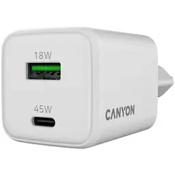 Зарядний пристрій Canyon CU45AC GaN 45W 1xPD 1xQC EU White (CNS-CUW45AC) - мініатюра 5