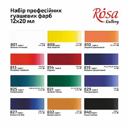 Набір гуашевих фарб 12х20 мл ROSA Gallery (4823098544746) - мініатюра 5