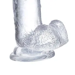Фаломімет Glazed With Balls на присоску, 15,5 см (прозорий) - мініатюра 2