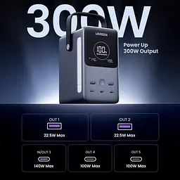 УМБ UGREEN PB770 48000mAh QC+PD 300W Grey (6941876222865) - мініатюра 2