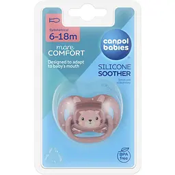 Пустушка Canpol babies Cute Animals силіконова симетрична 6-18 міс. рожева (34/925_pin) - мініатюра 3