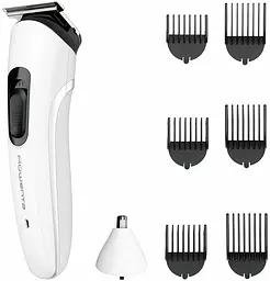 Тример Trim&Style, для бороди, носа, вусів і голови, мережа+акум., насадок-7, сталь, білий ROWENTA teh0017755