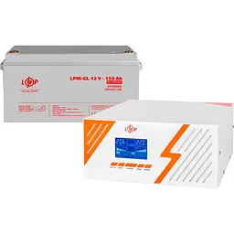 Джерело безперебійного живлення [ДБЖ] LogicPower LPM-PSW-1500VA 12V + АКБ LPM-GL 12V - 150 Ah [29694] [110200]