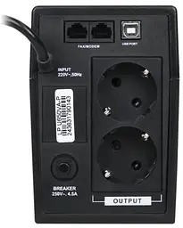 Источник бесперебойного питания U650VA-P Black, 390 Вт, 2 розетки, AVR LogicPower teh0033905 - миниатюра 4