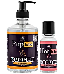 Iнтим-змазка Fresh Heaven анальна Pop Lube 500ml та зігріваюча Hot Lube 100ml 