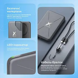 Павербанк Proove X-Core Gray 5 000 mAh / 20 Вт (PNXC20010003) - мініатюра 7