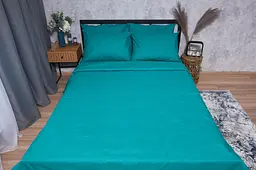 Комплект постільної білизни Moon&Star Бязь Gold Люкс Green Deep King Size 220x240 наволочки 2х50х70 - мініатюра 2
