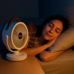 Акумуляторний міні вентилятор VU-05/FS-25 з поворотом / Вентилятор Mini fan з LED-підсвічуванням та USB - мініатюра 6