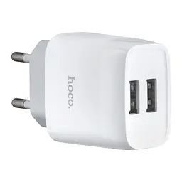 Мережевий зарядний пристрій Hoco C73A Glorious dual port charger ( EU ) Білий