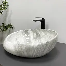 Умивальник VBI Riccia light stone glossy накладний VBI-017202, Мрамор - мініатюра 2