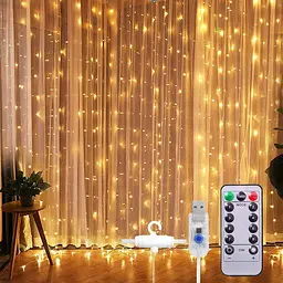 Гірлянда штора LED Star крапля роси 3х3 м 300 led з пультом - мініатюра 2