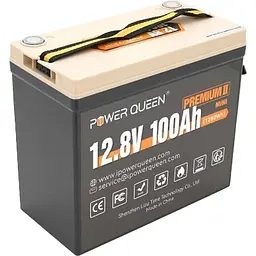 Акумулятор Power Queen LiFePO4 12V (12.8V/100Ah/1280Wh) (P12V100-PREM-16-A60-DE) [164656] - мініатюра 2