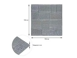 Панель стінова 3D STICKER WALL 700 * 700 * 6мм Камінь срібло (153) SW-00000187 - мініатюра 4