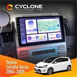 Штатна магнітола Toyota Corolla Verso 2004-2009 Cyclone C9-011 4x64, DSP Cyclone (НФ-00007155)