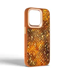 Кожаный чехол для Apple iPhone 15 Pro, Harder Nagas, коричневый, термополиуретан ТПУ + экокожа с имитацией кожи Наги, панель, защита корпуса, противоударный, микрофибра, рамка вокруг камеры, защита всего корпуса, (ARM76740) - мініатюра 2