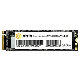 Твердотільний накопичувач SSD 256Gb, Atria X500S, PCI-E 3.0 x4, M.2 2280, 3D TLC, 2300/1400 МБ/с (ATNVMX500S/256)