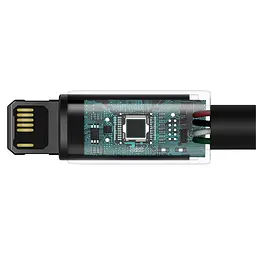 Дата кабель Baseus Tungsten Gold USB to Lightning Cable 2.4A (1m) (CALWJ-0) Black - мініатюра 4