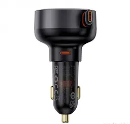 Автомобільний зарядний пристрій Baseus Enjoyment Pro Car Charger Type-C+Retractable Type-C Cable 60W C00057802111-01 Black - мініатюра 5