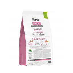 Сухий корм Brit Care Dog Sustainable Adult Small Breed для собак малих порід, з куркою та комахами, 7 кг - мініатюра 3