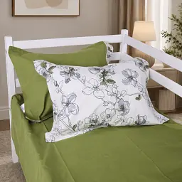 Дитяча постільна білизна JUNIOR Poplin olive flowers (2200012797297) - мініатюра 3