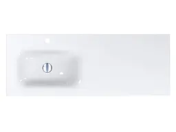 Умивальник Miraggio JESSEL 1200 L (0001057) Miramarble, Глянцевий, Накладний/Врізний/Над пральною машиною, Білий - мініатюра 4
