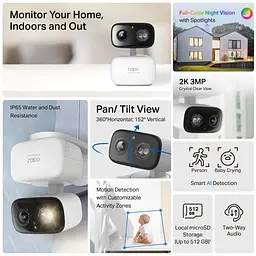 IP-Камера Tapo C216 3MP N300 microSD motion detection. зовнішня/внутрішня, AI TP-Link teh0015989 - мініатюра 6