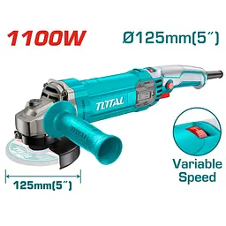 УШМ Total TG110125565 кутова 1100 Вт 125 мм 5000 - 12000 об хв