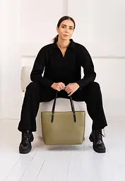 Шкіряний шоппер Walker Mini оливковий краст - мініатюра 5