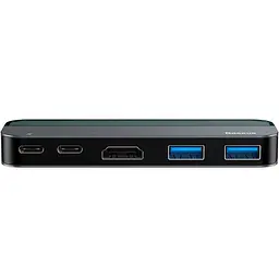 Мультипортовий адаптер USB Хаб Baseus Multi-Functional Transparent Series Type-C CAHUB-TD0G Deep Gray - мініатюра 5