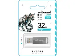 Флешка Wibrand 32 GB Cougar Silver USB 2.0 (WI2.0/CU32P1S) - мініатюра 2