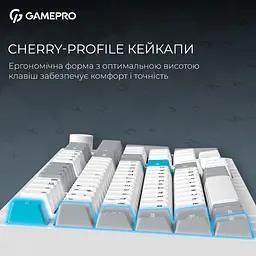 Клавіатура GamePro Asgard Drakkar Keychron Super Red Switch Wireless/Bluetooth/USB White бездротова (MK305WH) - мініатюра 7