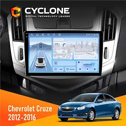 Штатна магнітола Chevrolet Cruze 2012-2016 Cyclone C9-012 4x64, DSP, 4G Cyclone (НФ-00007819)