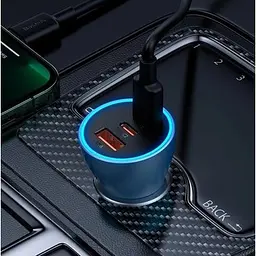 Автомобільний зарядний пристрій Baseus Golden Contactor Pro Quick Charger USB+2Type-C 65W CGJP010003 Blue - мініатюра 3