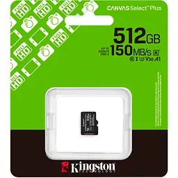 Карта пам'яті Kingston 512GB microSDXC class 10 UHS-I U3 V30 A1 Canvas Select Plus (SDCS3/512GBSP) - мініатюра 3